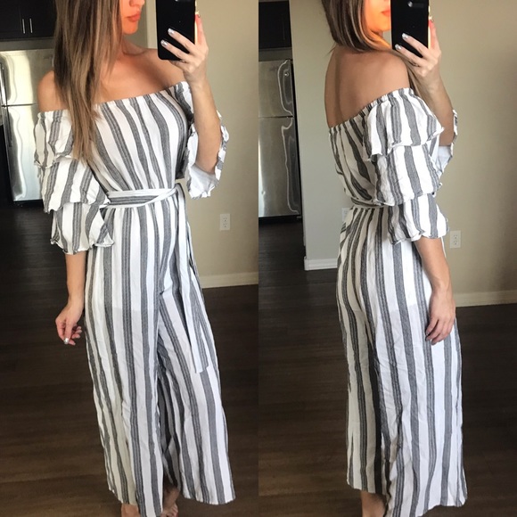 flying tomato striped jumpsuit